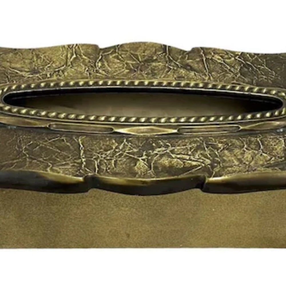 Vintage 1970's Brass Amerock Carriage House Tissue Box 9.75" x 5" x 2.5" - Picture 7 of 7